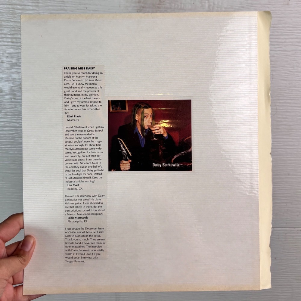 1996 Marilyn Manson Circus Magazine Original Article Daisy Berkowitz Rock - Picture 3 of 5